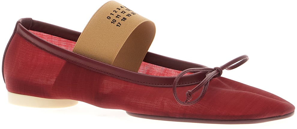 Mm6 Maison Margiela Red mesh ballerinas