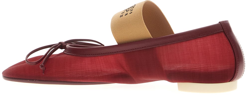Mm6 Maison Margiela Red mesh ballerinas