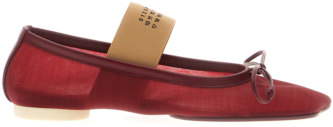 Mm6 Maison Margiela Red mesh ballerinas