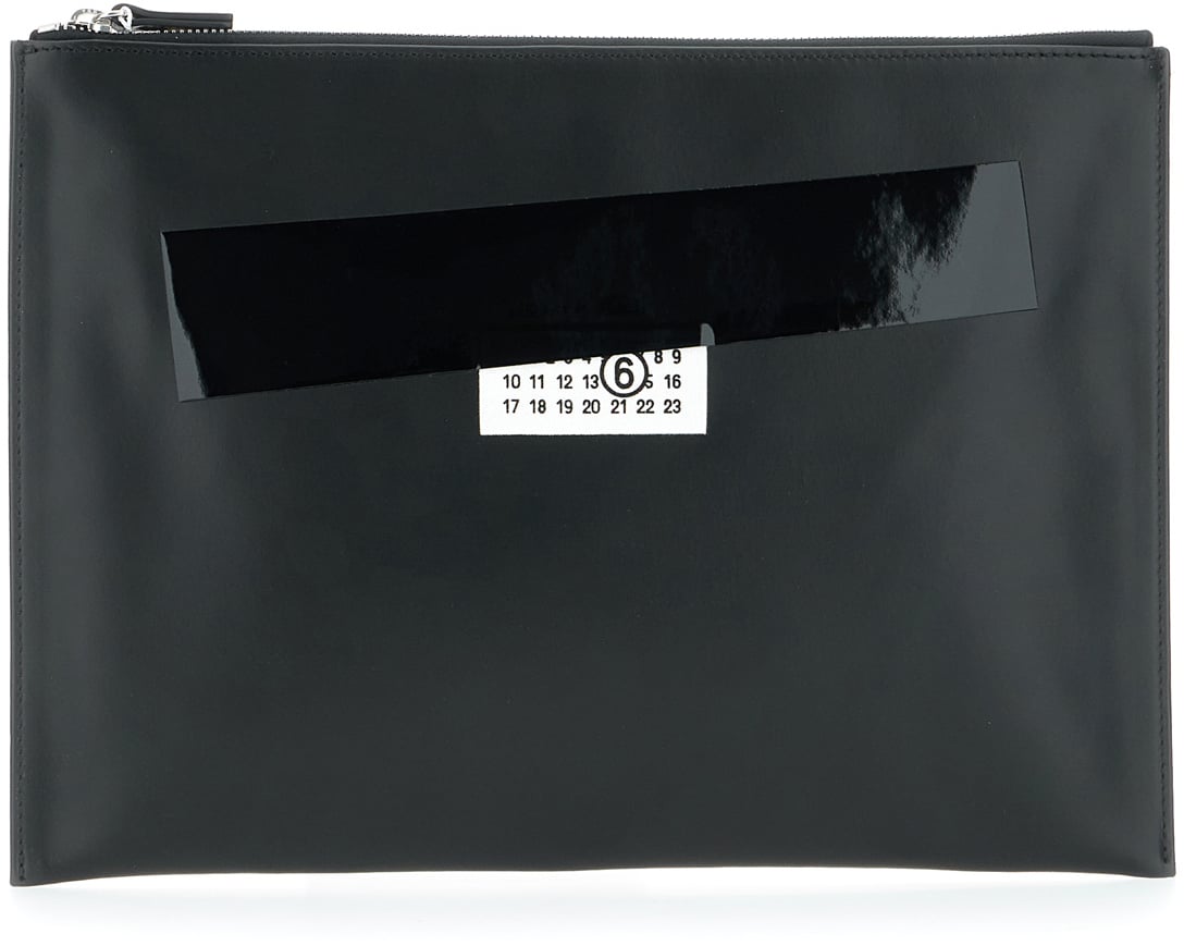 Mm6 Maison Margiela Black leather pouch