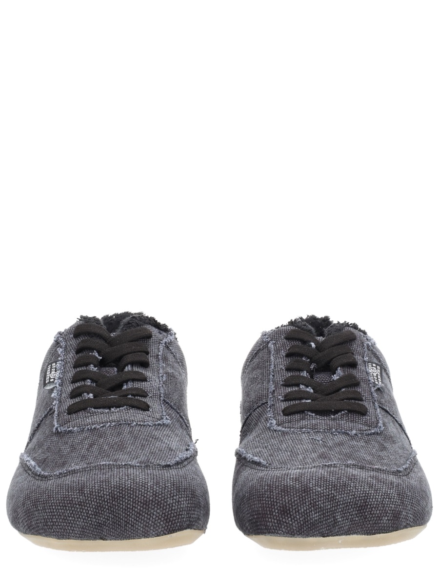 Black Anatomical Cotton Canvas Sneakers