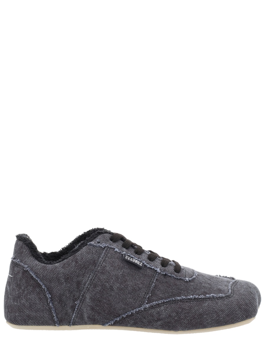 Black Anatomical Cotton Canvas Sneakers