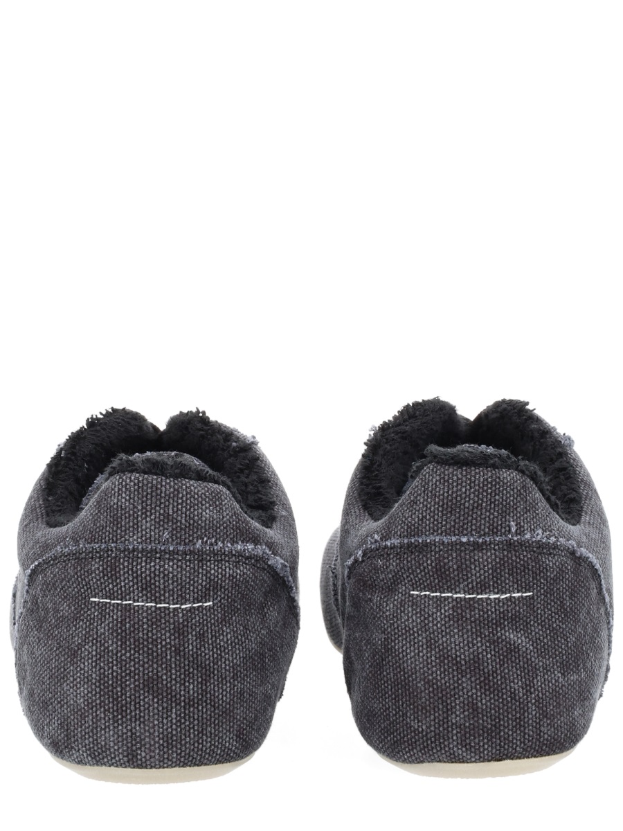 Black Anatomical Cotton Canvas Sneakers