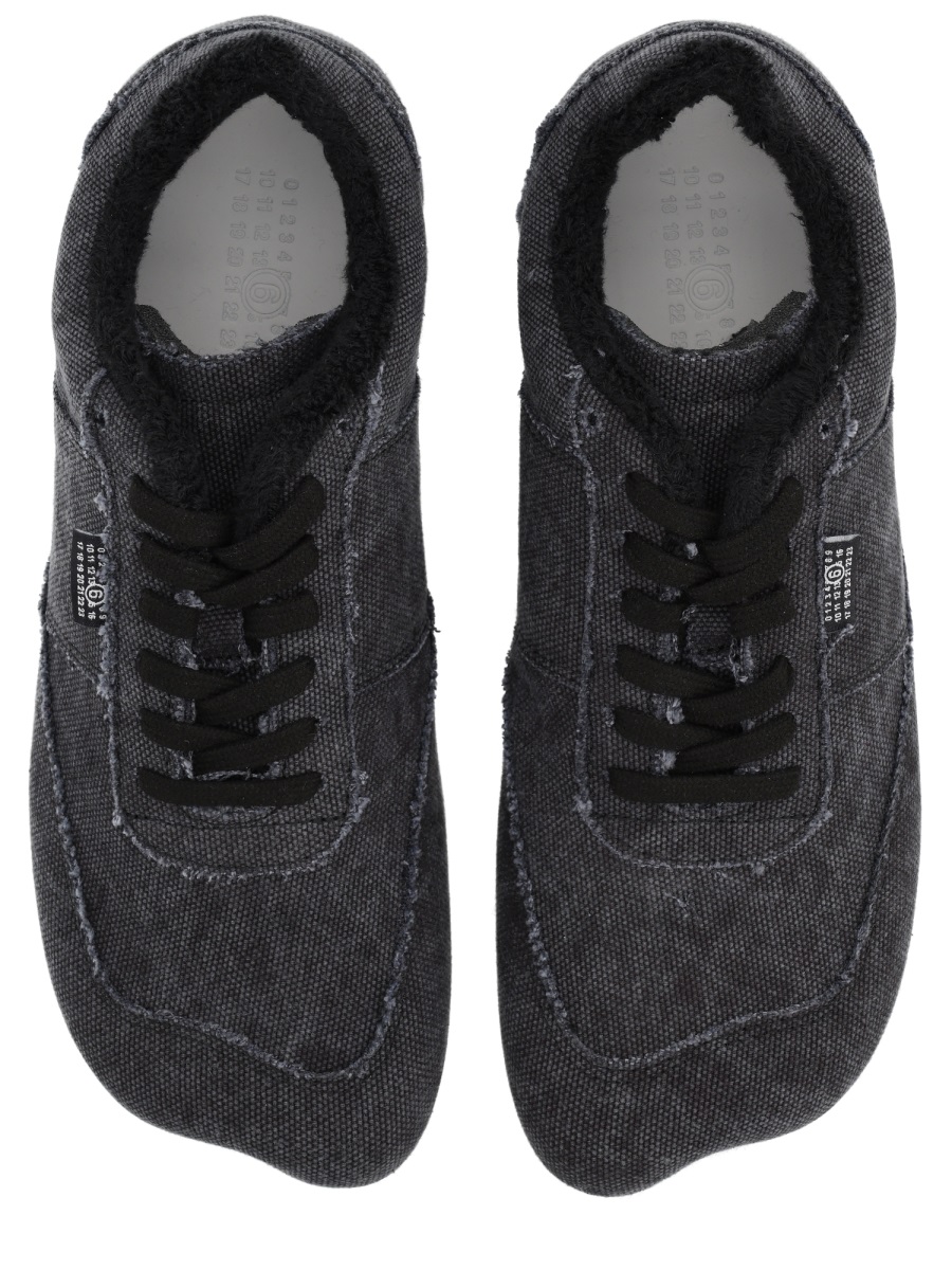 Black Anatomical Cotton Canvas Sneakers