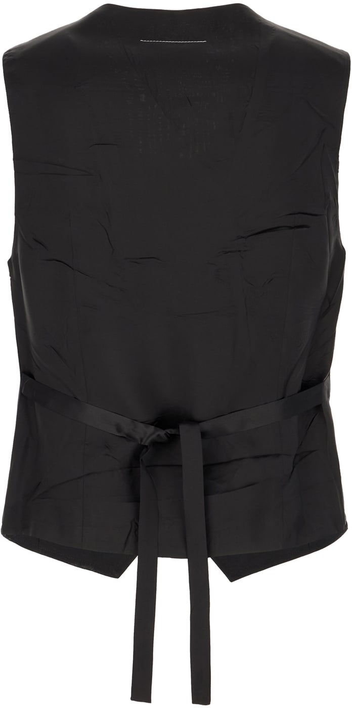 Mm6 Maison Margiela Black polyester blend vest