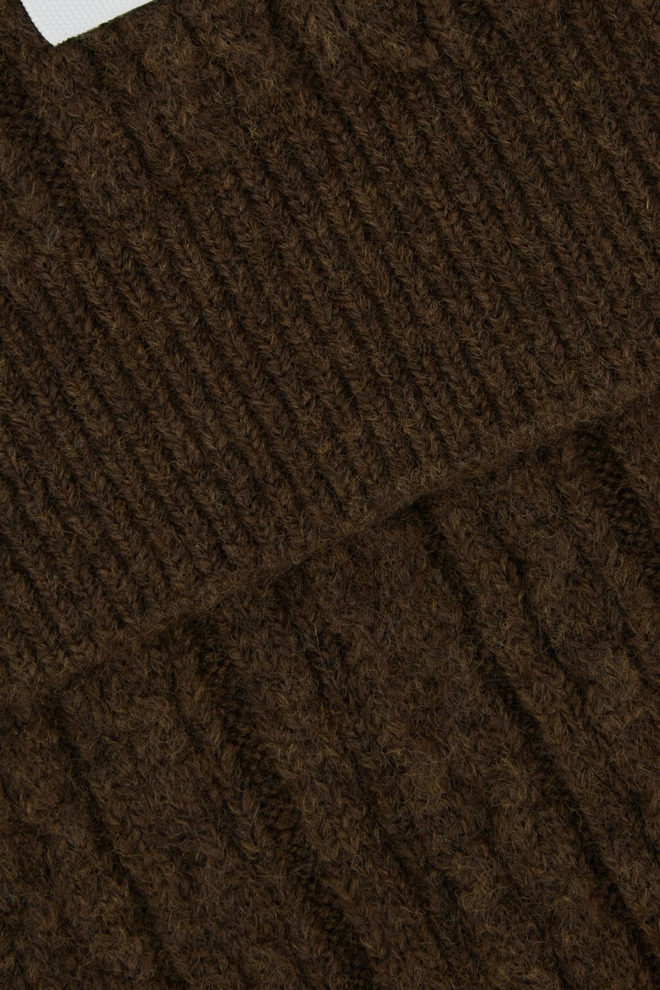 Mm6 Maison Margiela Chocolate stretch wool blend scarf