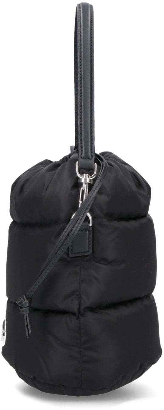 Black Caradoc Quilted Nylon Bucket Bag