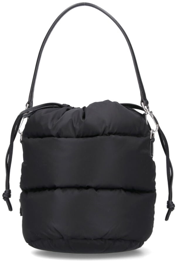 Black Caradoc Quilted Nylon Bucket Bag