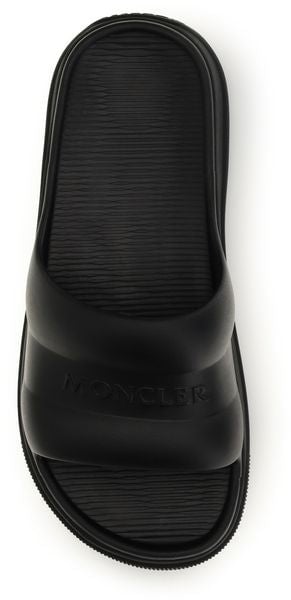 Moncler Black Rubber Flat Sandals