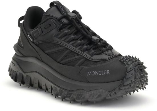 Moncler Black Calf Leather Bos Taurus Athletic Sneakers