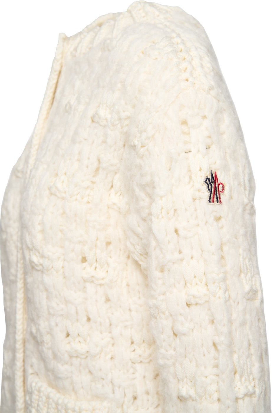 Moncler Grenoble Women's Wool Patterned Cardigan White