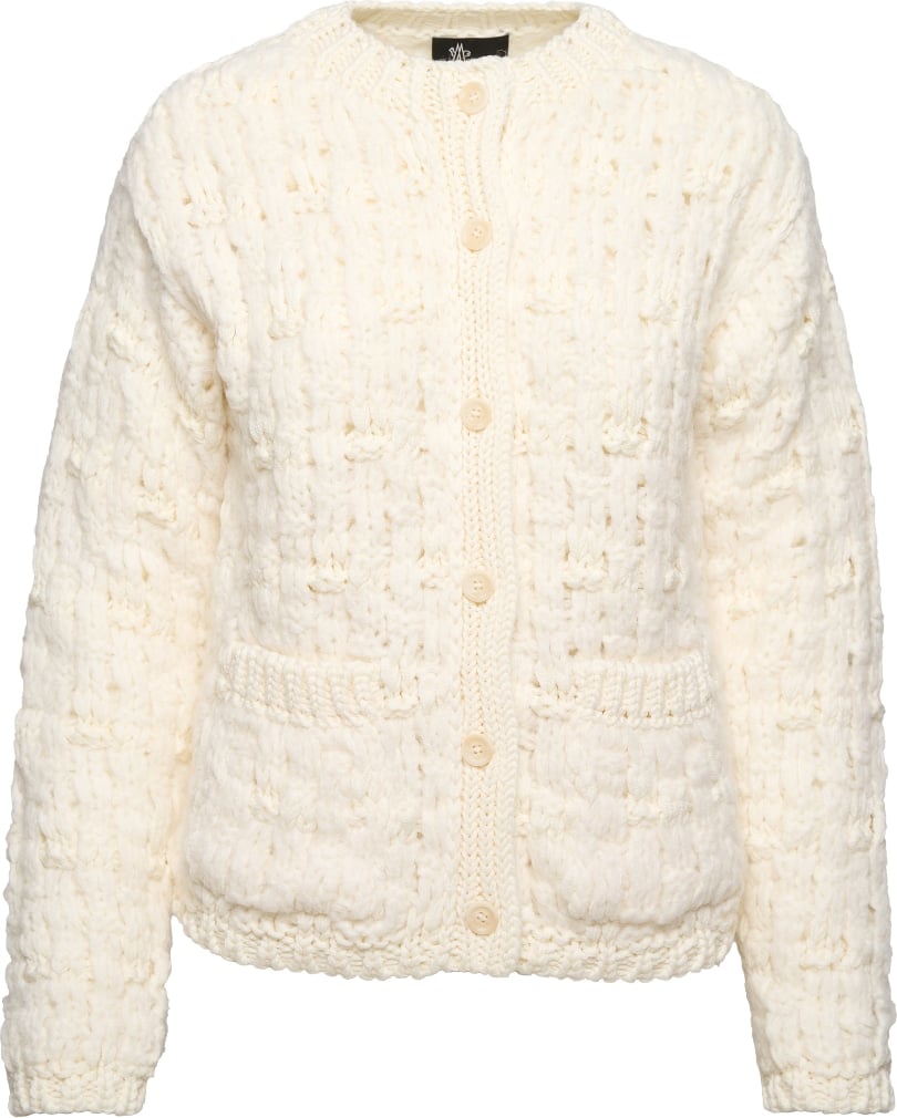 Moncler Grenoble Women's Wool Patterned Cardigan White