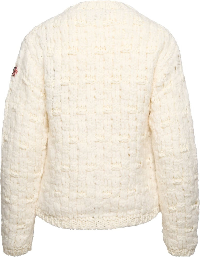 Moncler Grenoble Women's Wool Patterned Cardigan White