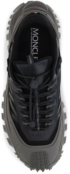 Moncler Gray Calf Leather Bos Taurus Athletic Sneakers