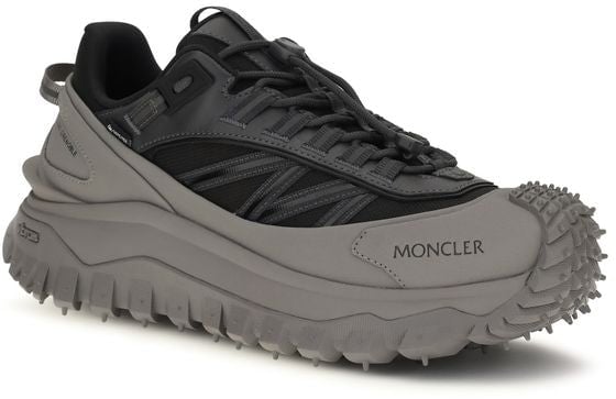 Moncler Gray Calf Leather Bos Taurus Athletic Sneakers