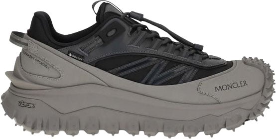 Moncler Gray Calf Leather Bos Taurus Athletic Sneakers