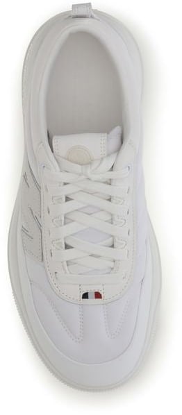 Moncler White Calf Leather Bos Taurus Athletic Sneakers