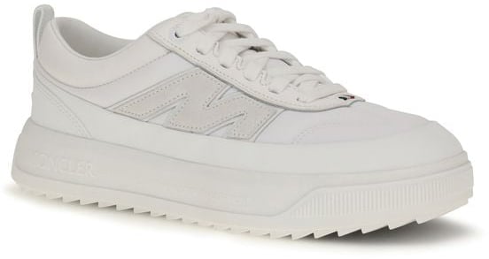 Moncler White Calf Leather Bos Taurus Athletic Sneakers
