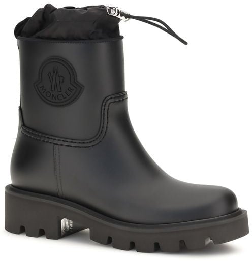 Moncler Black Pvc Rain Boots