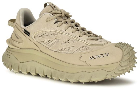 Moncler Beige Calf Leather Bos Taurus Athletic Sneakers