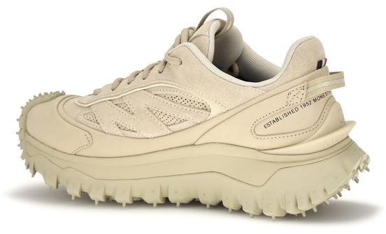 Moncler Beige Calf Leather Bos Taurus Athletic Sneakers