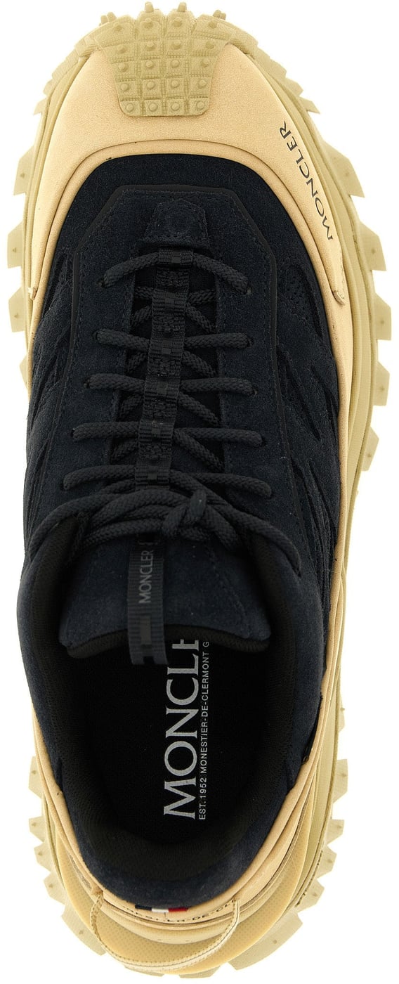 Moncler Blue Leather Athletic Sneakers
