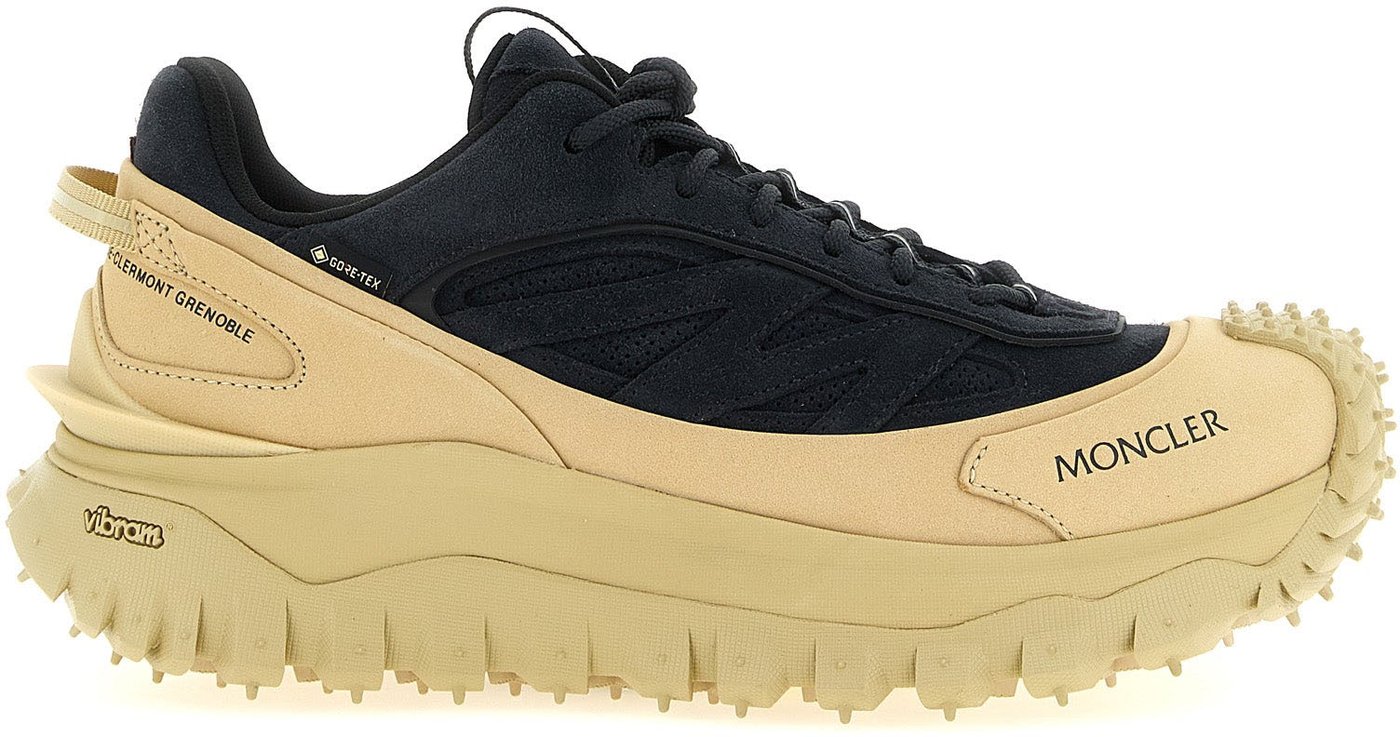 Moncler Blue Leather Athletic Sneakers