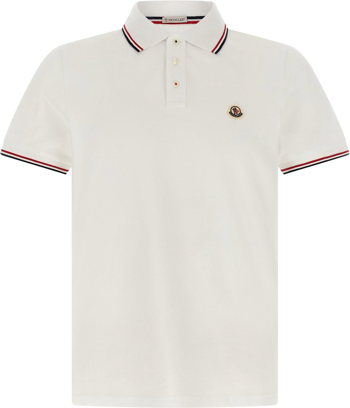 Moncler Tricolor Trim Polo Shirt