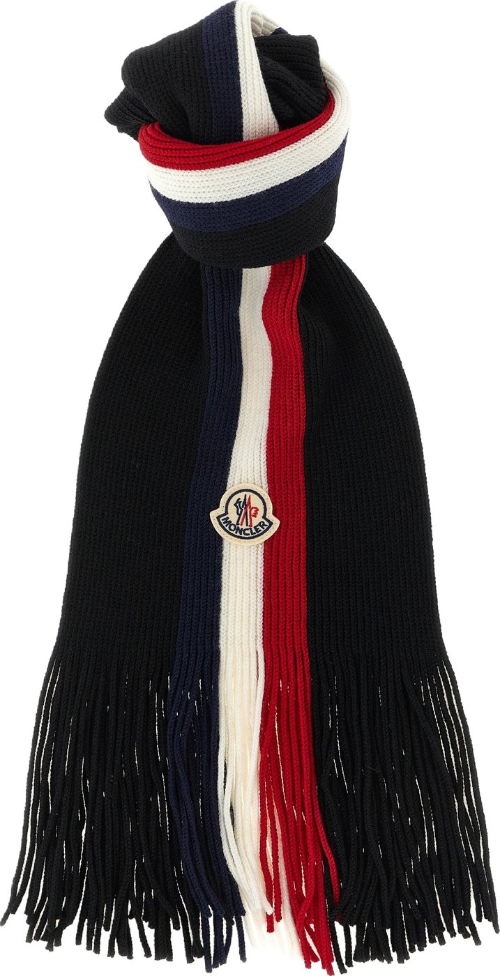 Moncler Black Virgin Wool Foulard