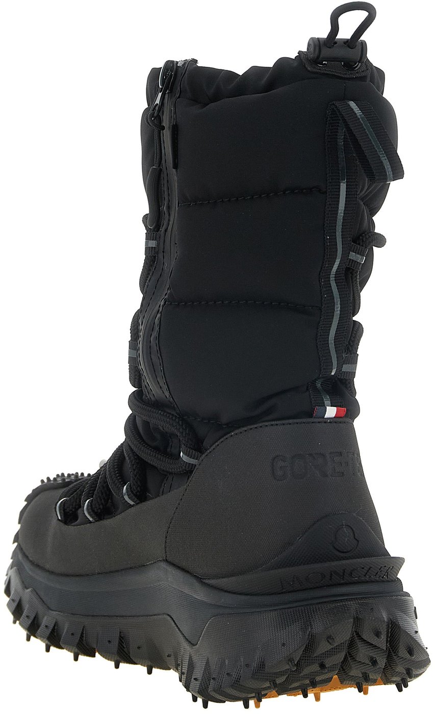 Moncler Black Polyamide Lace-Up Boots