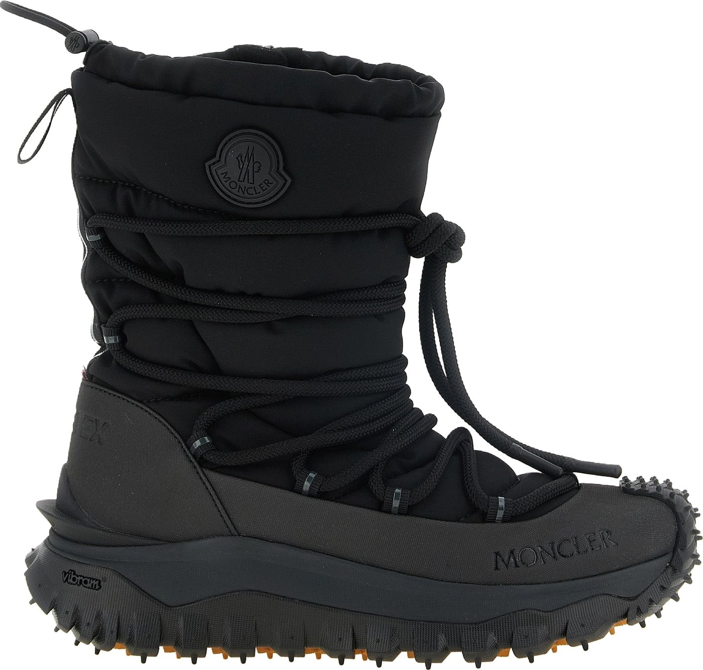Moncler Black Polyamide Lace-Up Boots