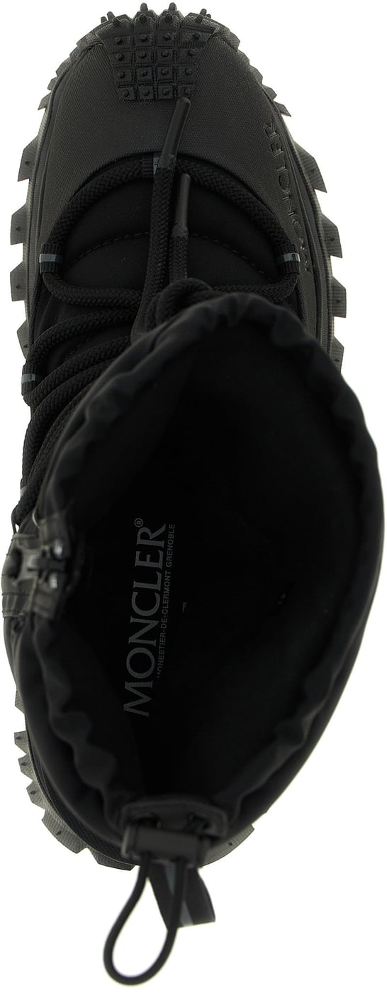 Moncler Black Polyamide Lace-Up Boots