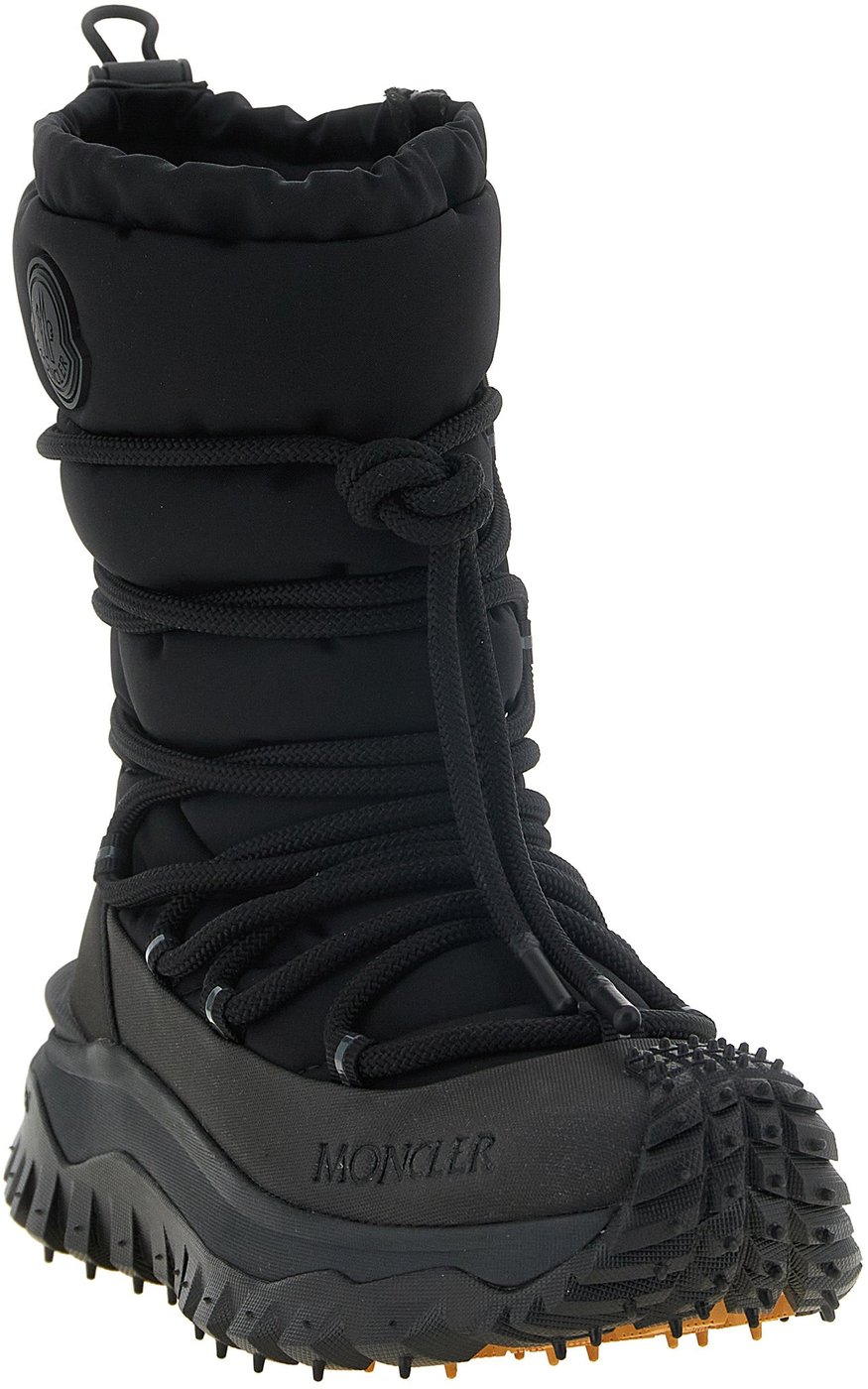 Moncler Black Polyamide Lace-Up Boots