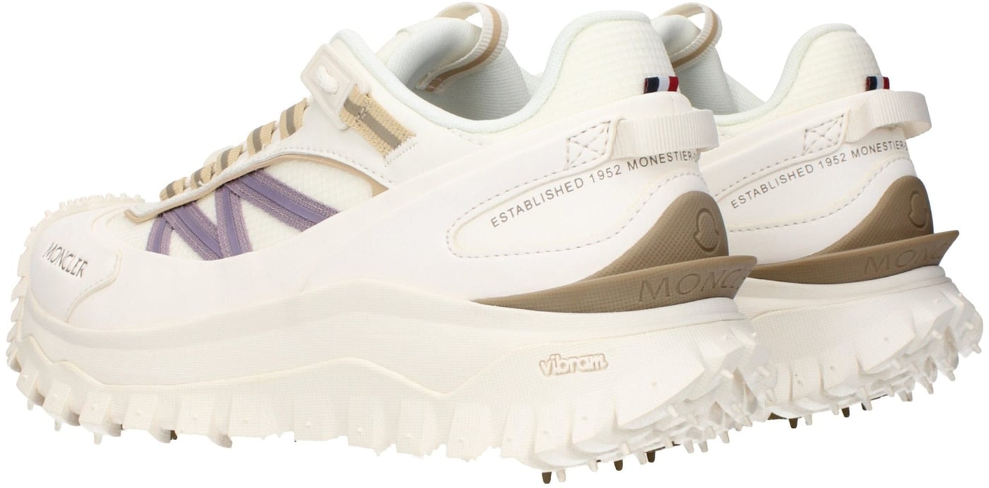 Moncler White Fabric Athletic Sneakers