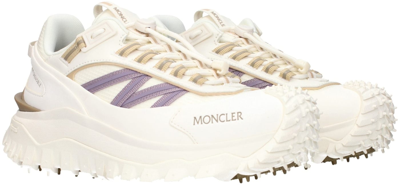 Moncler White Fabric Athletic Sneakers