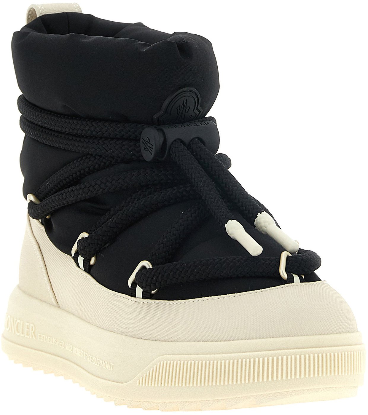 Moncler Black Polyamide Lace-Up Boots
