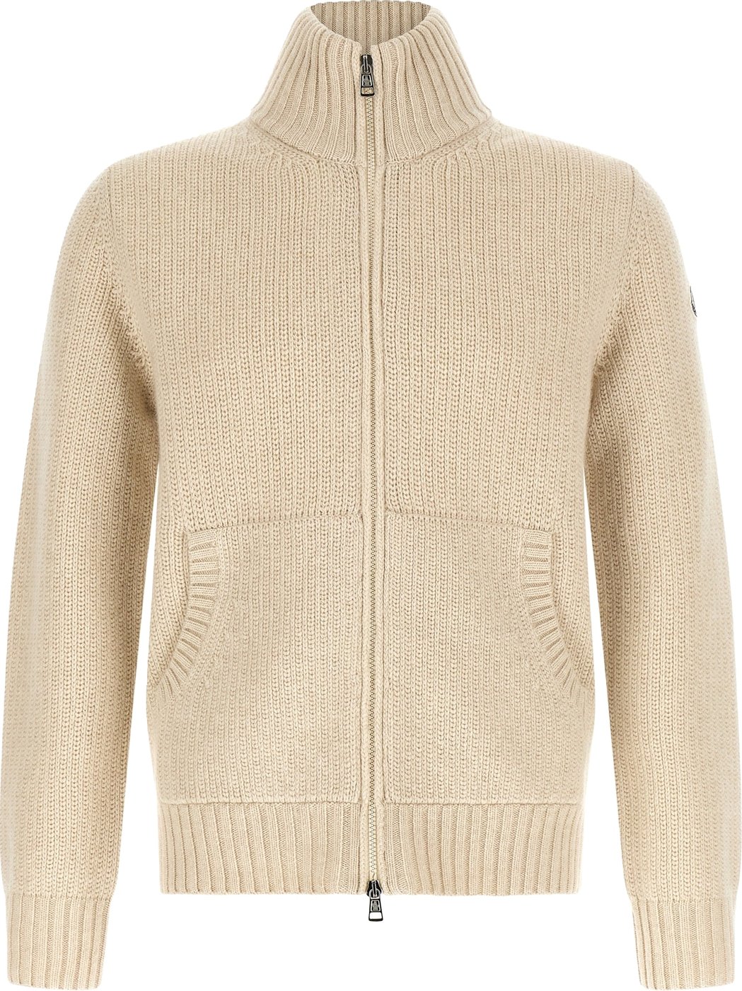 Moncler Beige Virgin Wool Cardigan