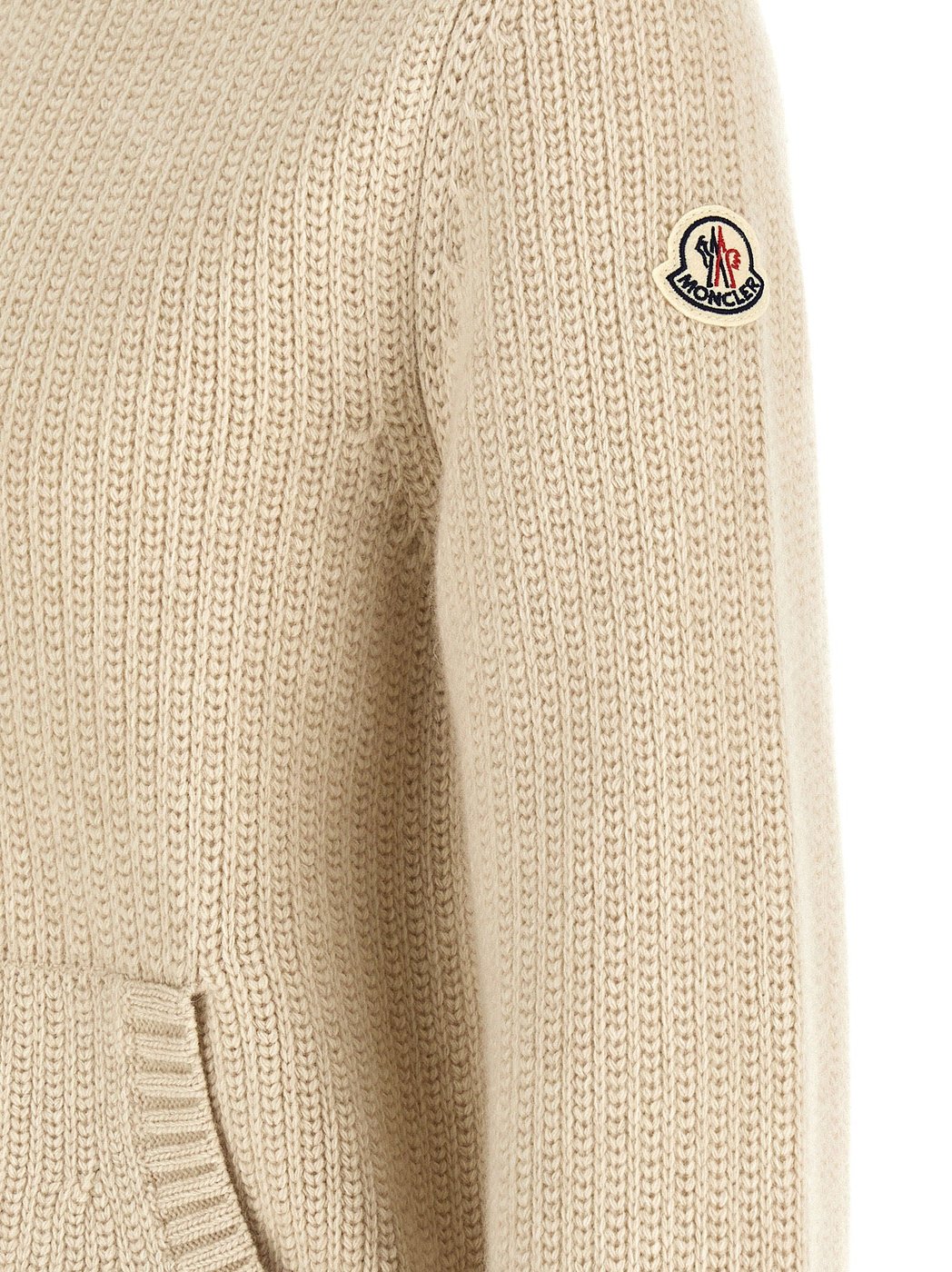 Moncler Beige Virgin Wool Cardigan