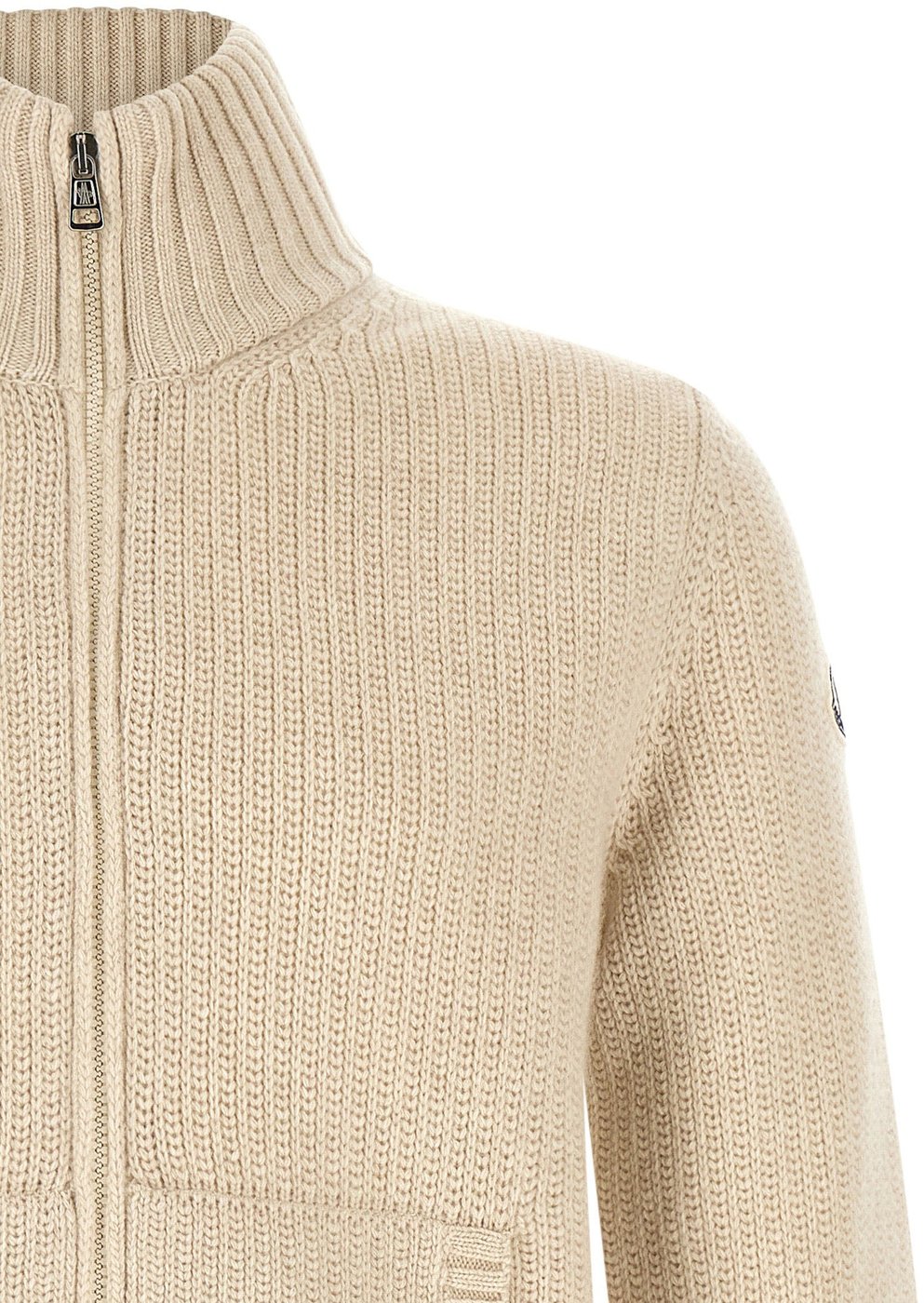 Moncler Beige Virgin Wool Cardigan