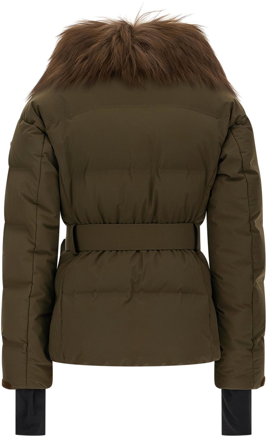 Moncler Military green stretch nylon Sioule down jacket