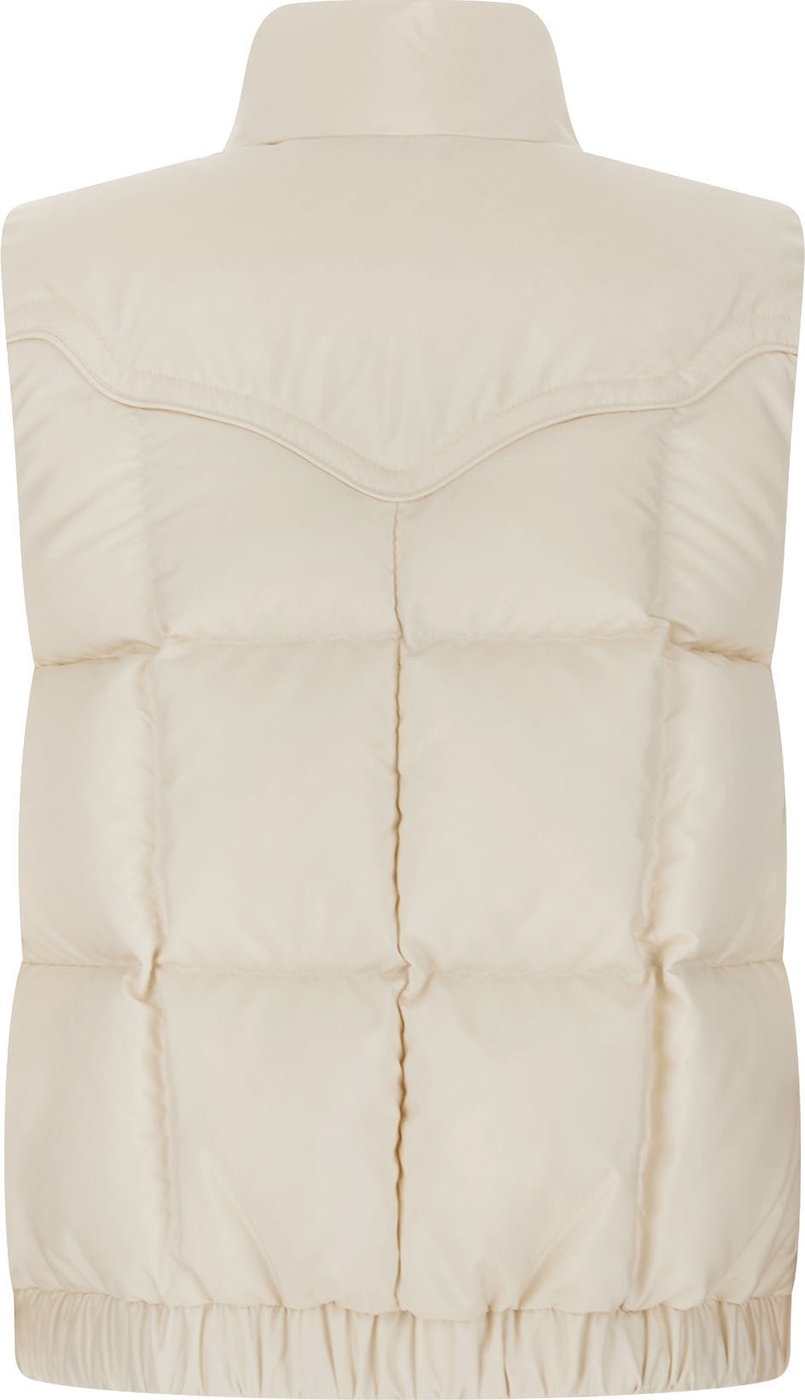 Moncler Ivory polyester Doucy sleeveless down jacket