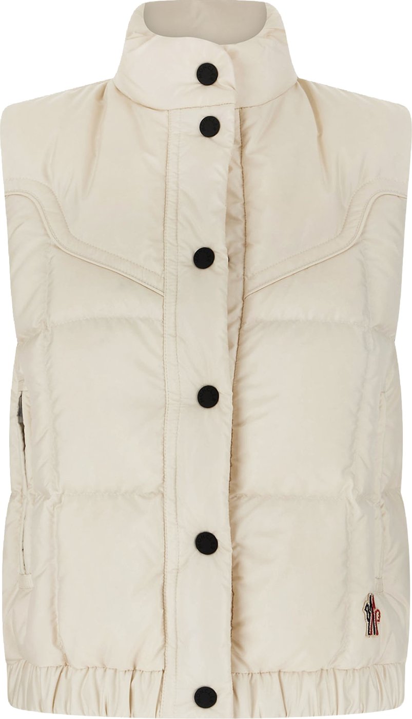 Moncler Ivory polyester Doucy sleeveless down jacket