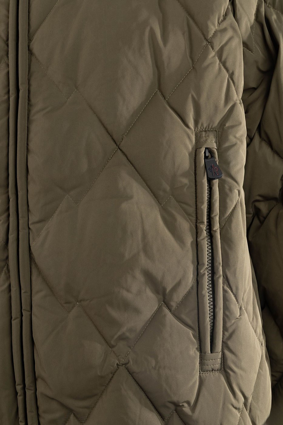 Moncler Military green polyester down jacket