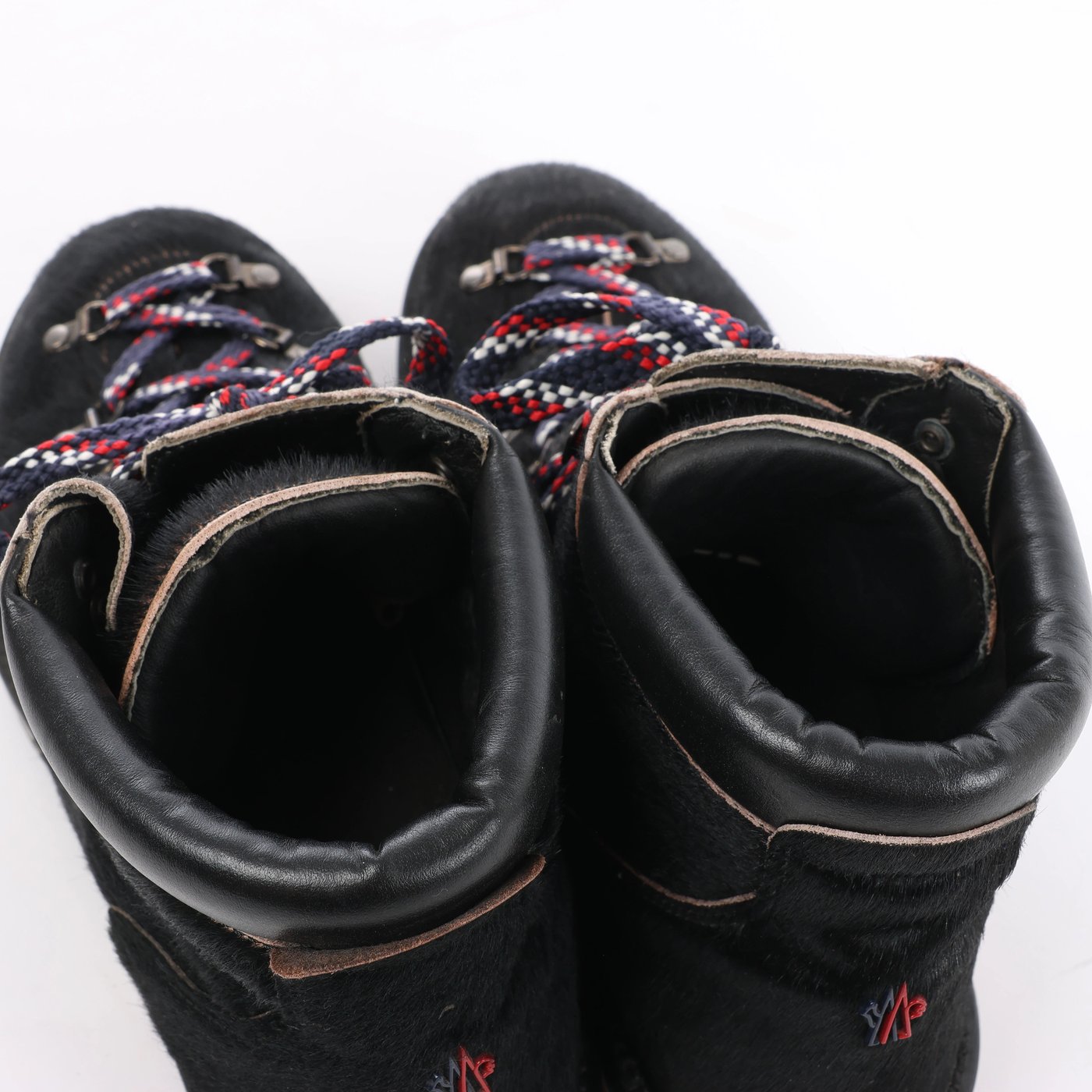 Moncler Leather & Cowhide Ankle Boots in Black, Size EU 44