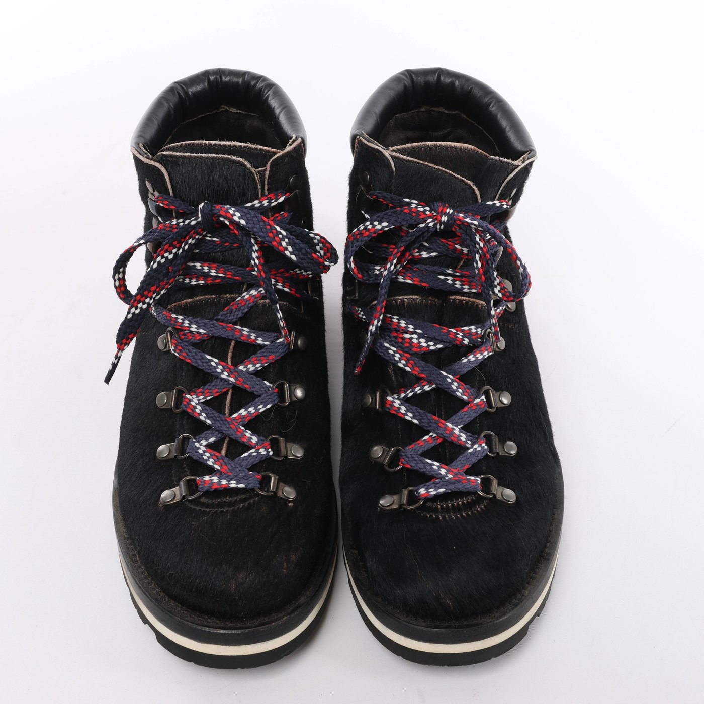 Moncler Leather & Cowhide Ankle Boots in Black, Size EU 44