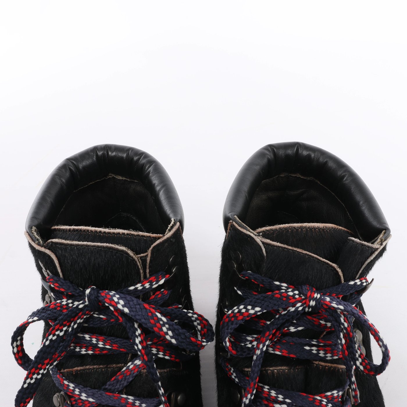 Moncler Leather & Cowhide Ankle Boots in Black, Size EU 44