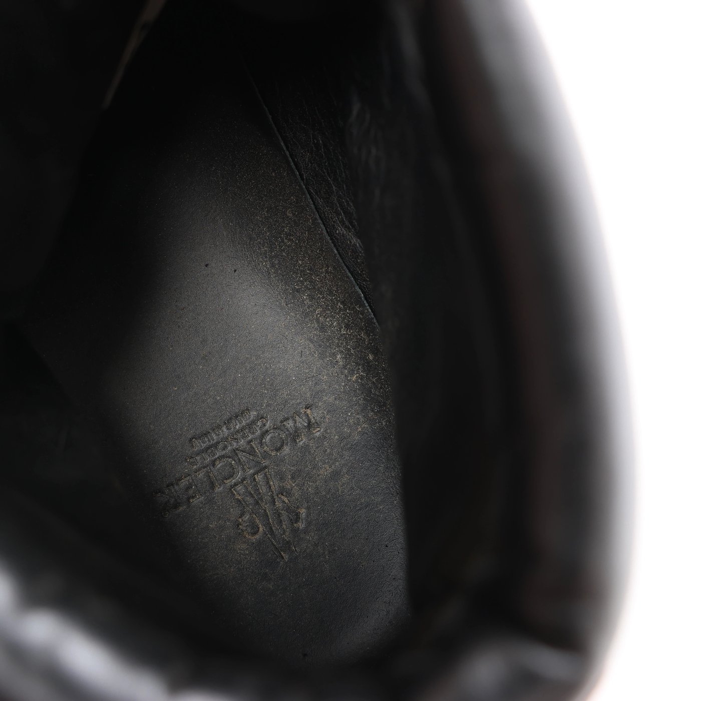 Moncler Leather & Cowhide Ankle Boots in Black, Size EU 44
