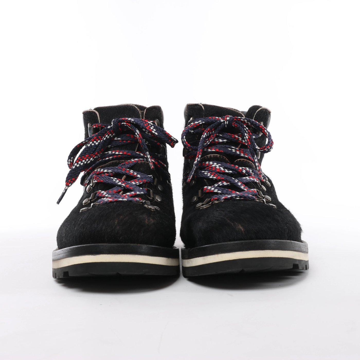 Moncler Leather & Cowhide Ankle Boots in Black, Size EU 44