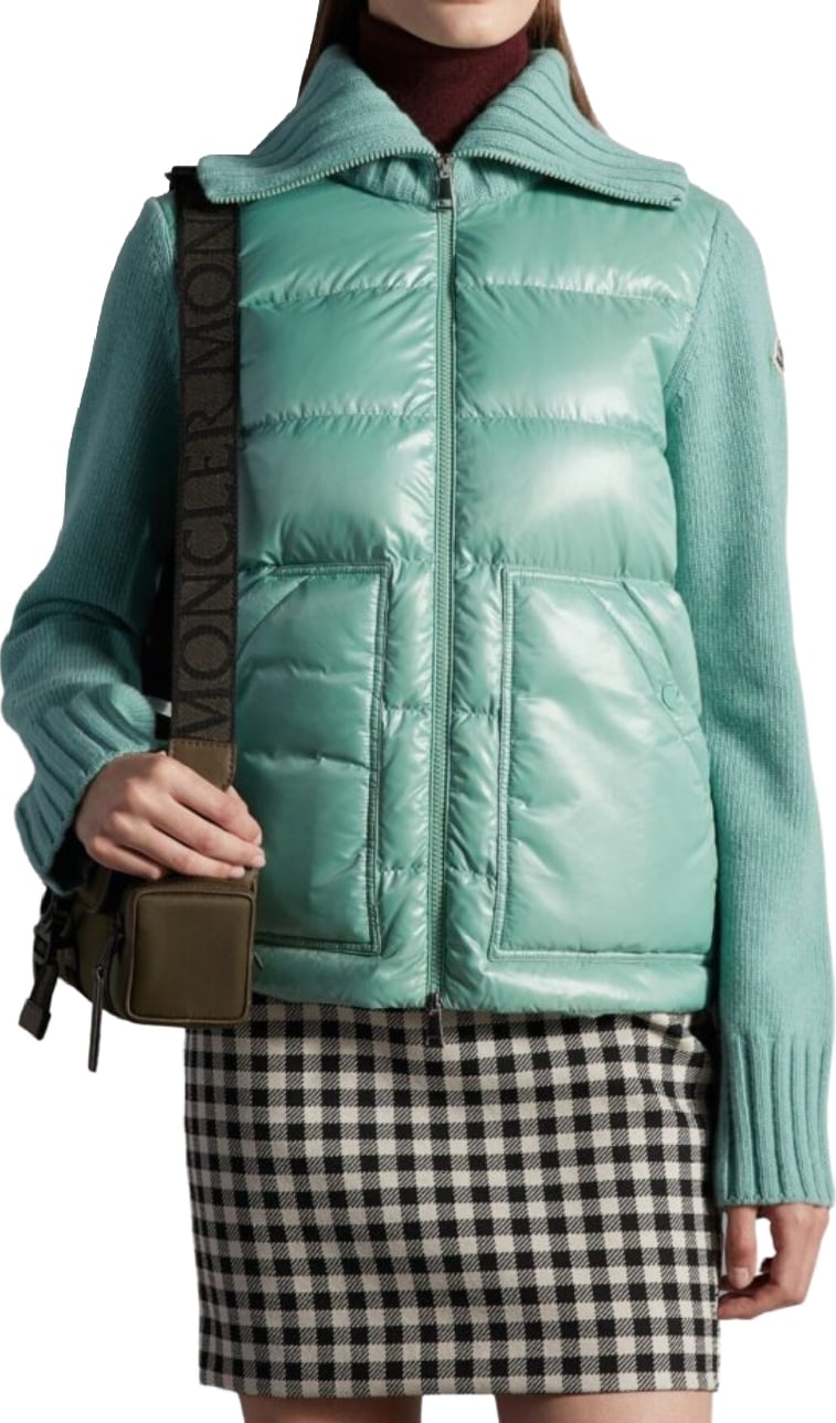 Moncler Women's Zip-Up Track Cardigan Green