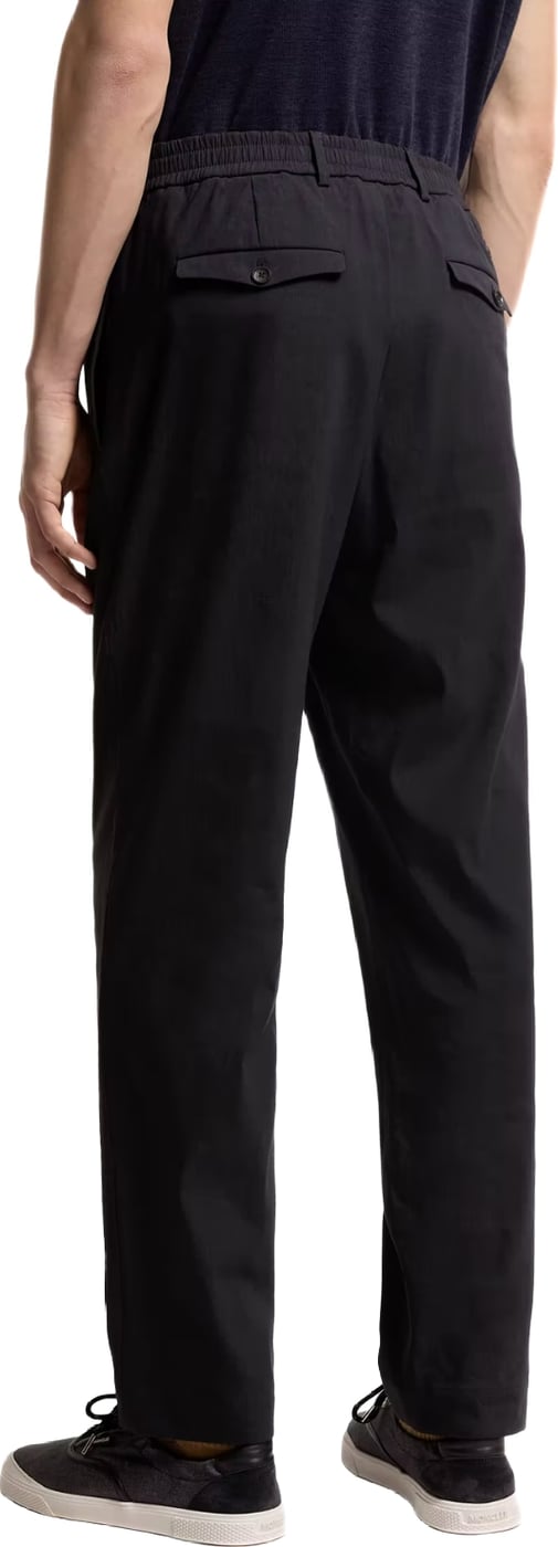 Moncler Men's Technical Linen Blend Trousers Navy